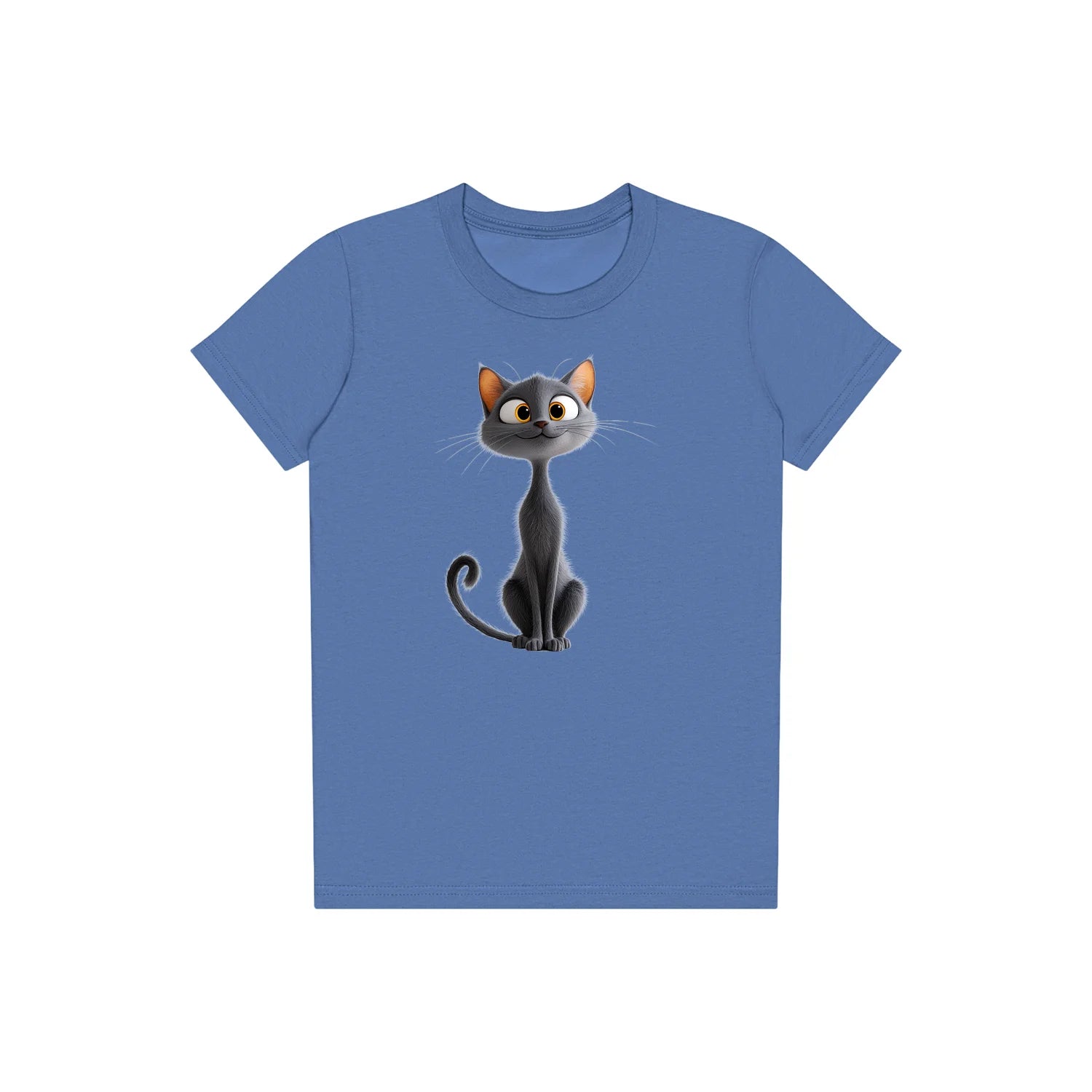 T-shirt Cat graphic 0050 - Columbia Blue