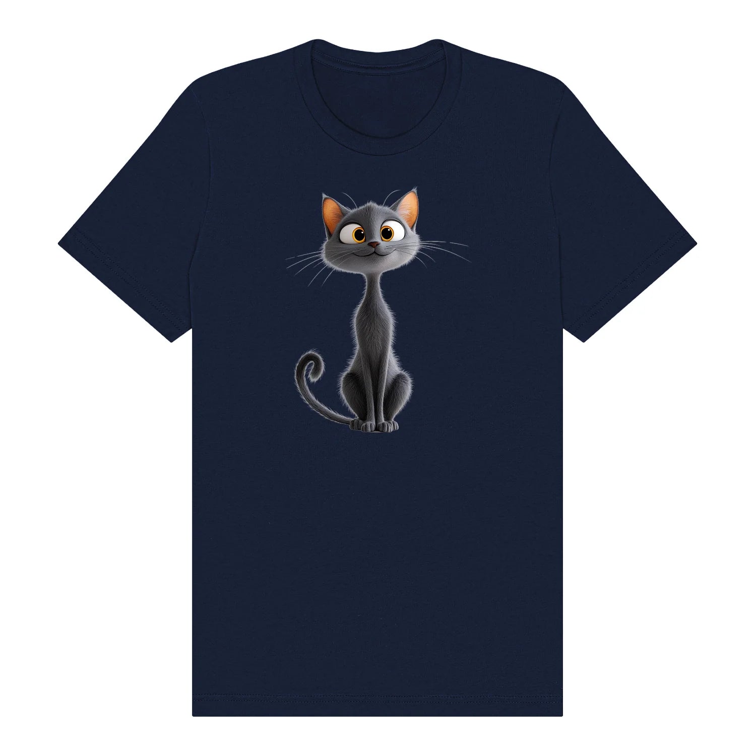 T-shirt Cat graphic 0050 - Navy