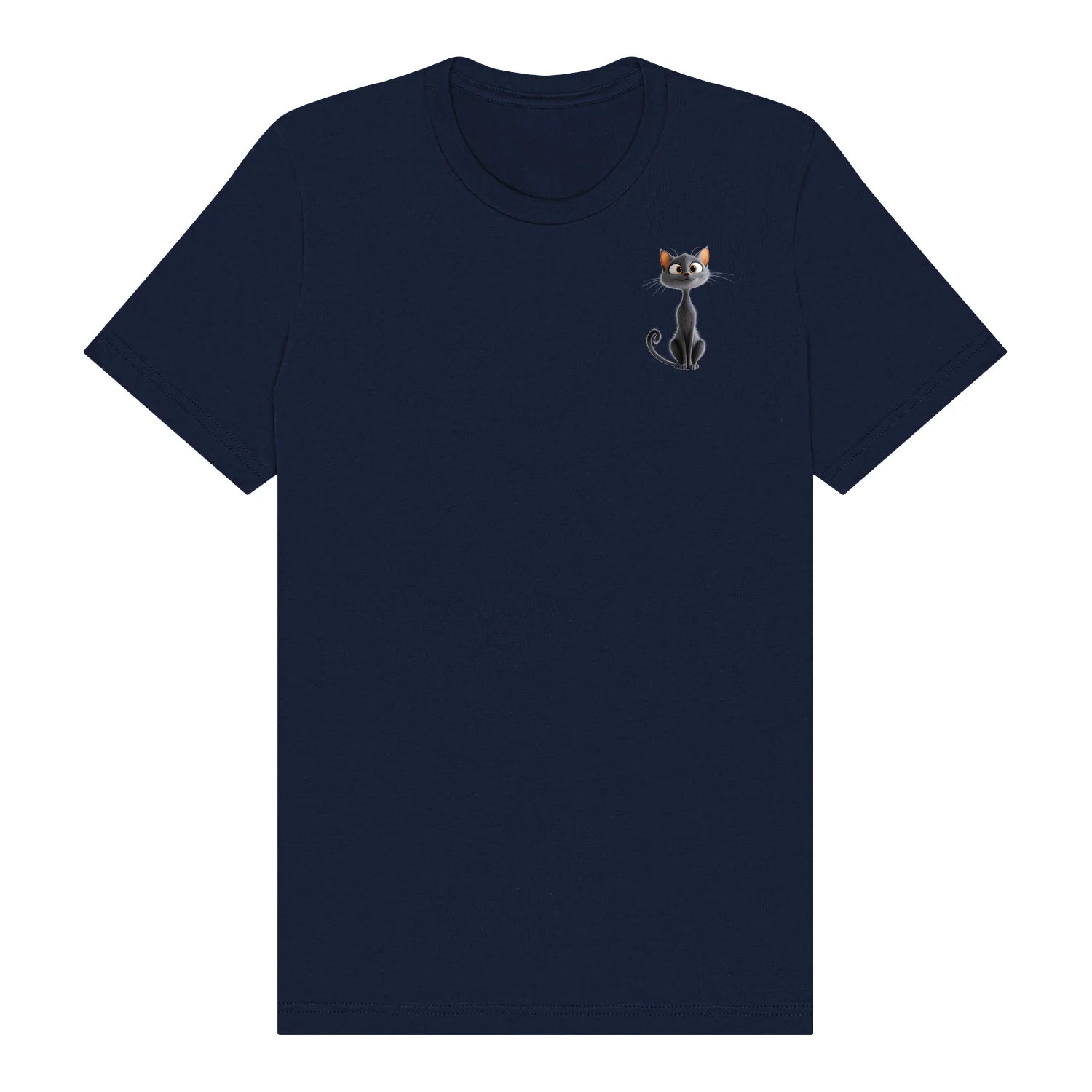 T-shirt Cat graphic 0050 - Navy