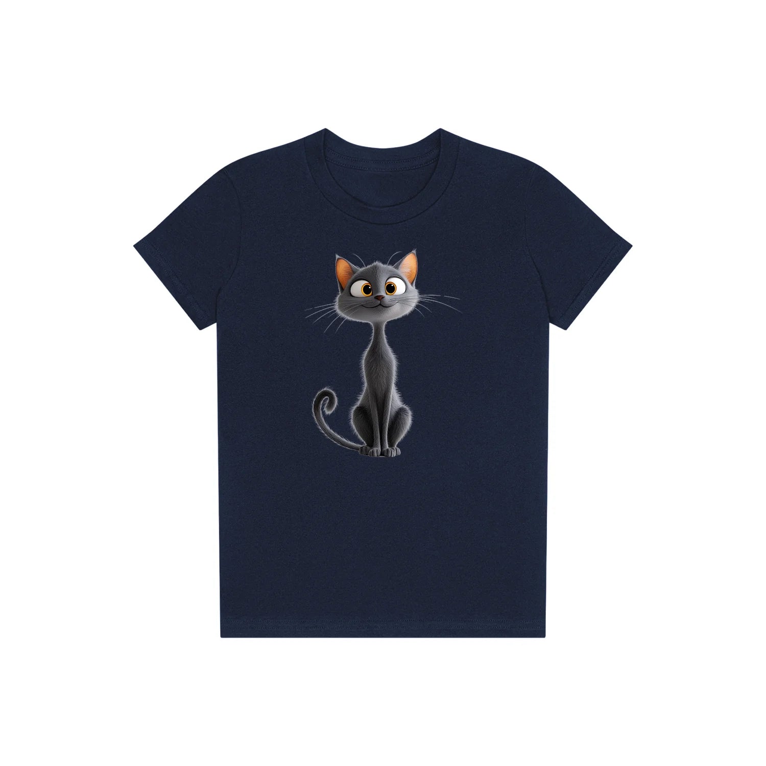 T-shirt Cat graphic 0050 - Navy