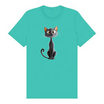 T-shirt Cat graphic 0050 - Teal