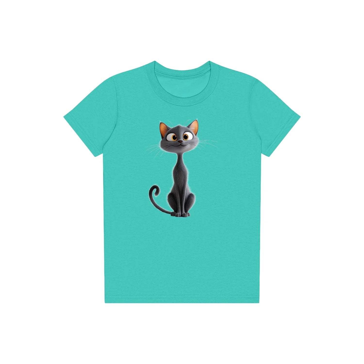 T-shirt Cat graphic 0050 - Teal