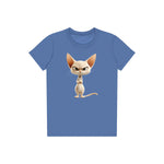 T-shirt Cat graphic 0051 - Columbia Blue