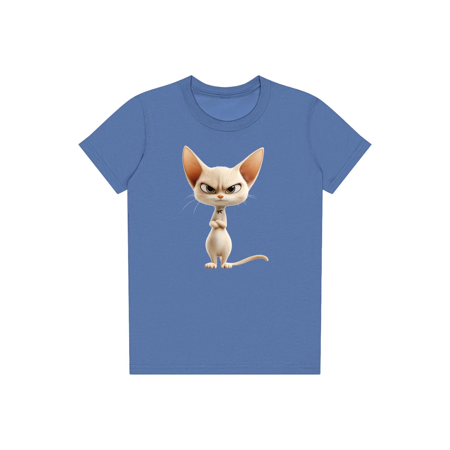 T-shirt Cat graphic 0051 - Columbia Blue