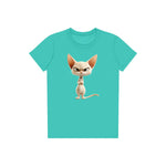 T-shirt Cat graphic 0051 - Teal