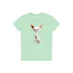 T-shirt Cat graphic 0052 - Mint