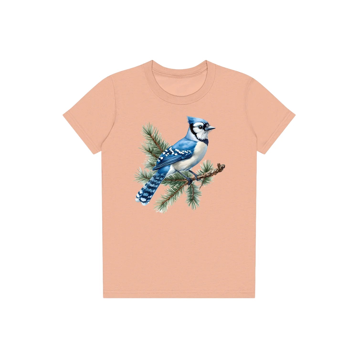 T-shirt common Bird graphic 0004 - Peach