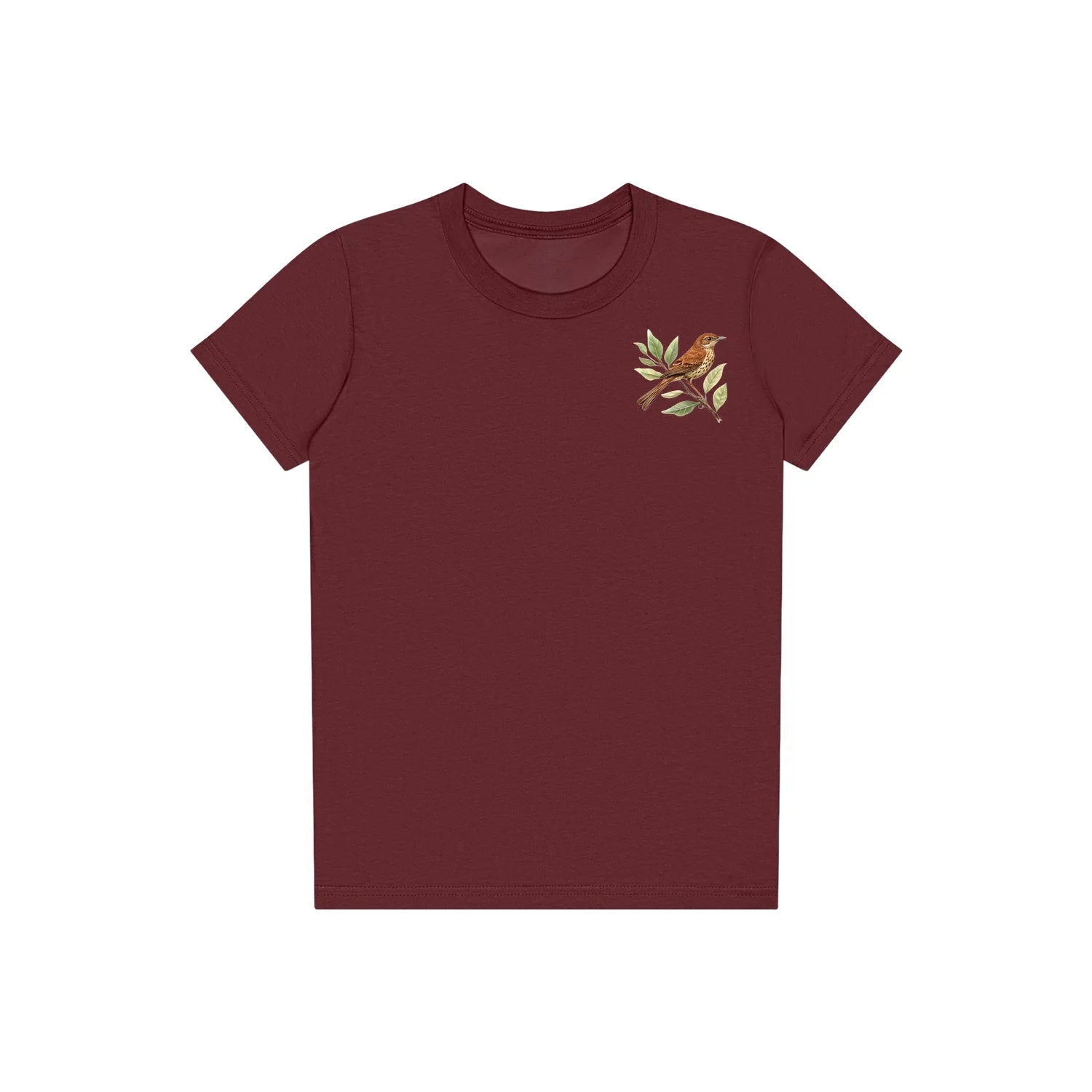 T-shirt common Bird graphic 0005 - Maroon