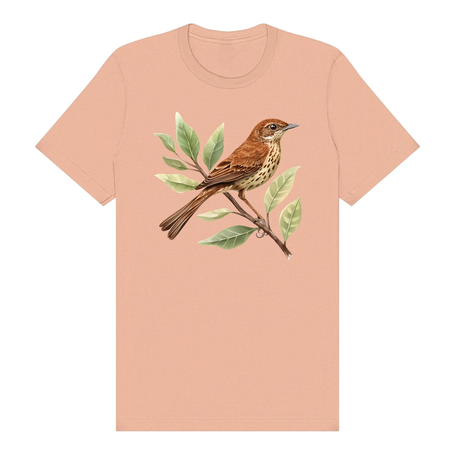 T-shirt common Bird graphic 0005 - Peach
