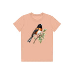 T-shirt common Bird graphic 0008 - Peach