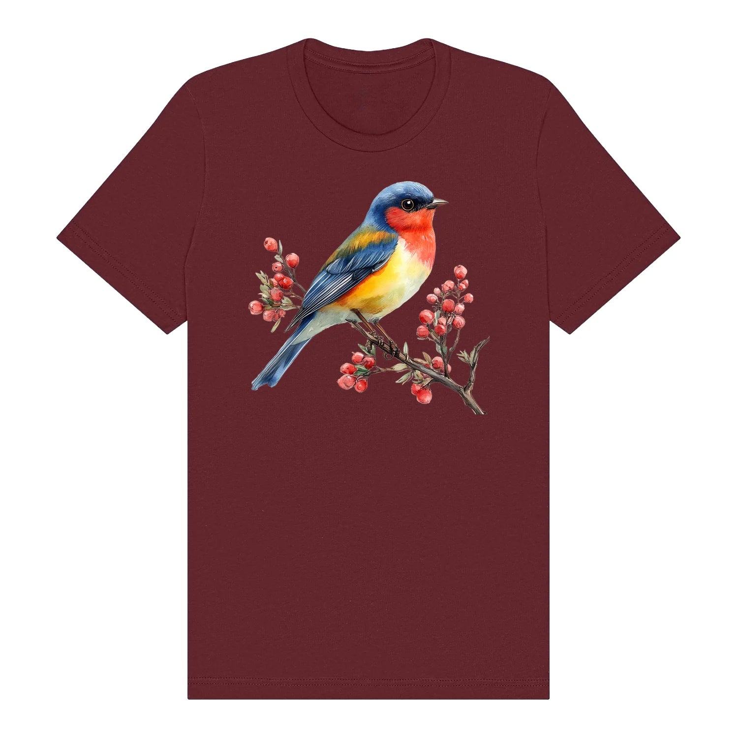 T-shirt common Bird graphic 0010 - Maroon