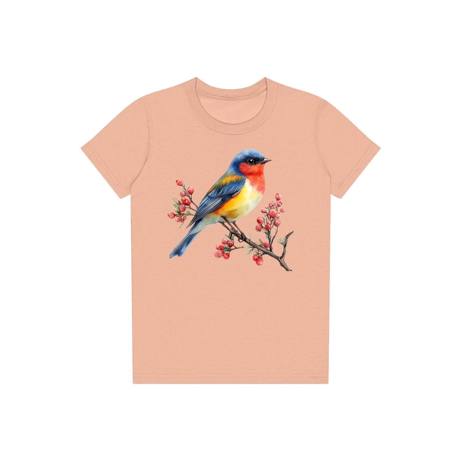 T-shirt common Bird graphic 0010 - Peach