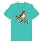 T-shirt common Bird graphic 0010 - Teal