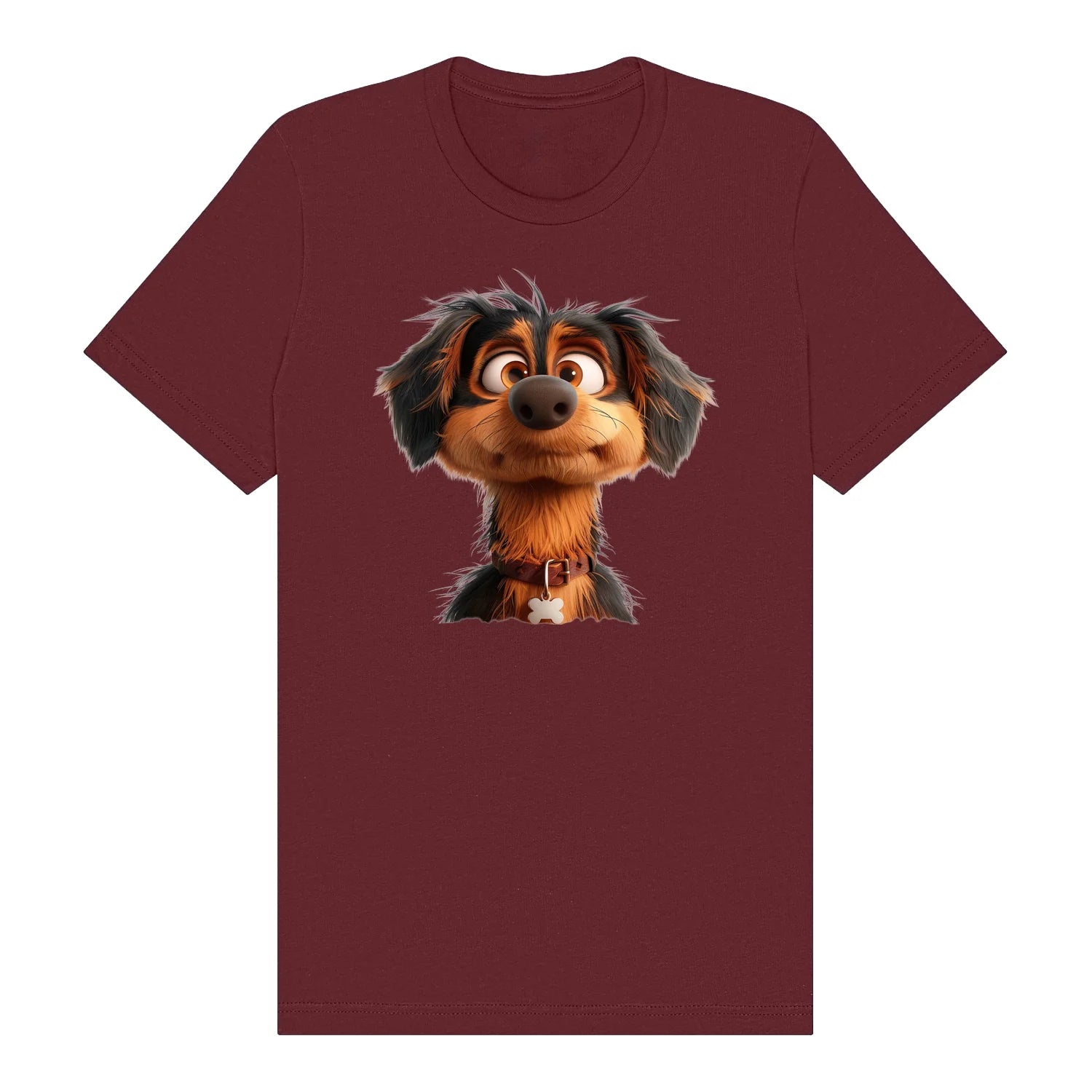 T-shirt Dog graphic 0005 - Maroon