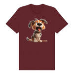 T-shirt Dog graphic 0006 - Maroon