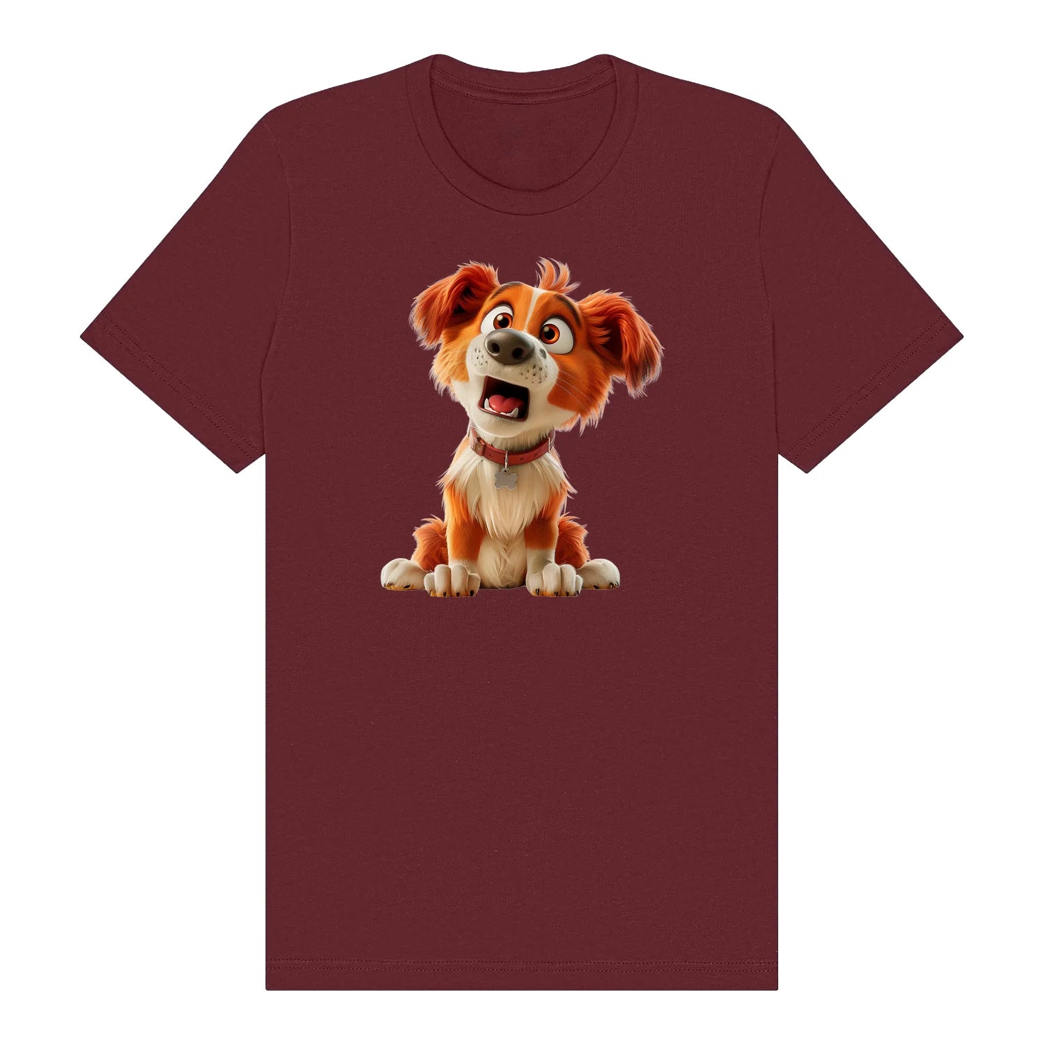 T-shirt Dog graphic 0008 - Maroon
