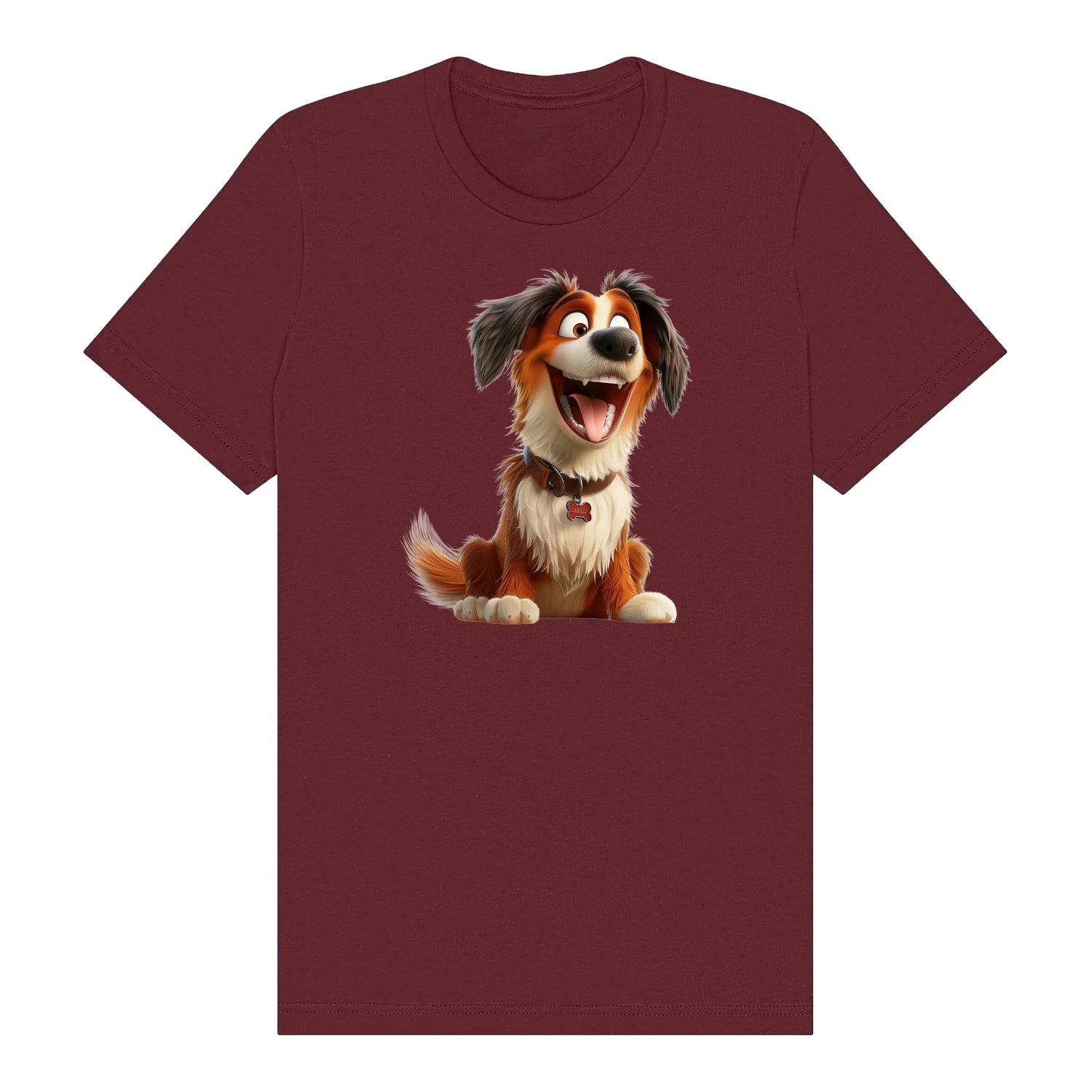 T-shirt Dog graphic 0010 - Maroon