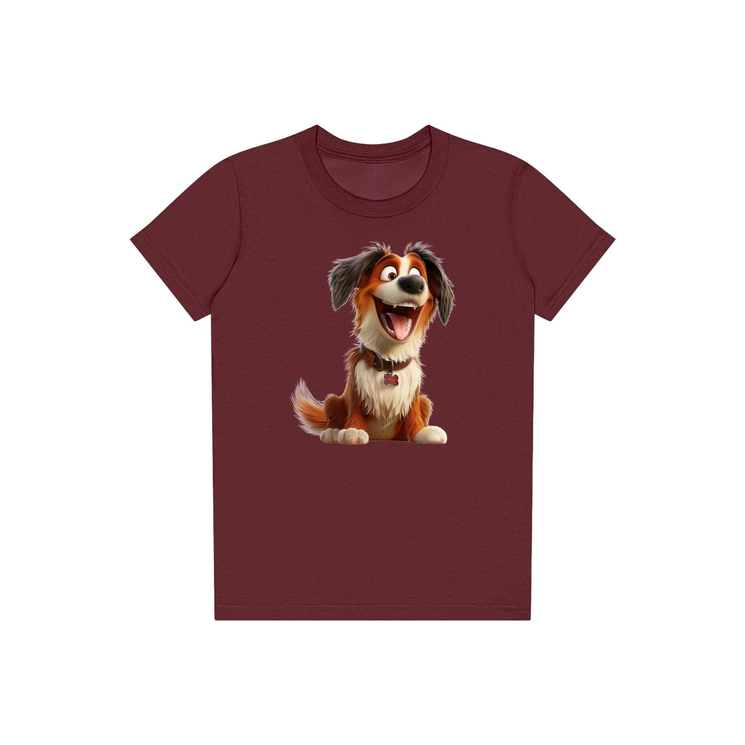 T-shirt Dog graphic 0010 - Maroon
