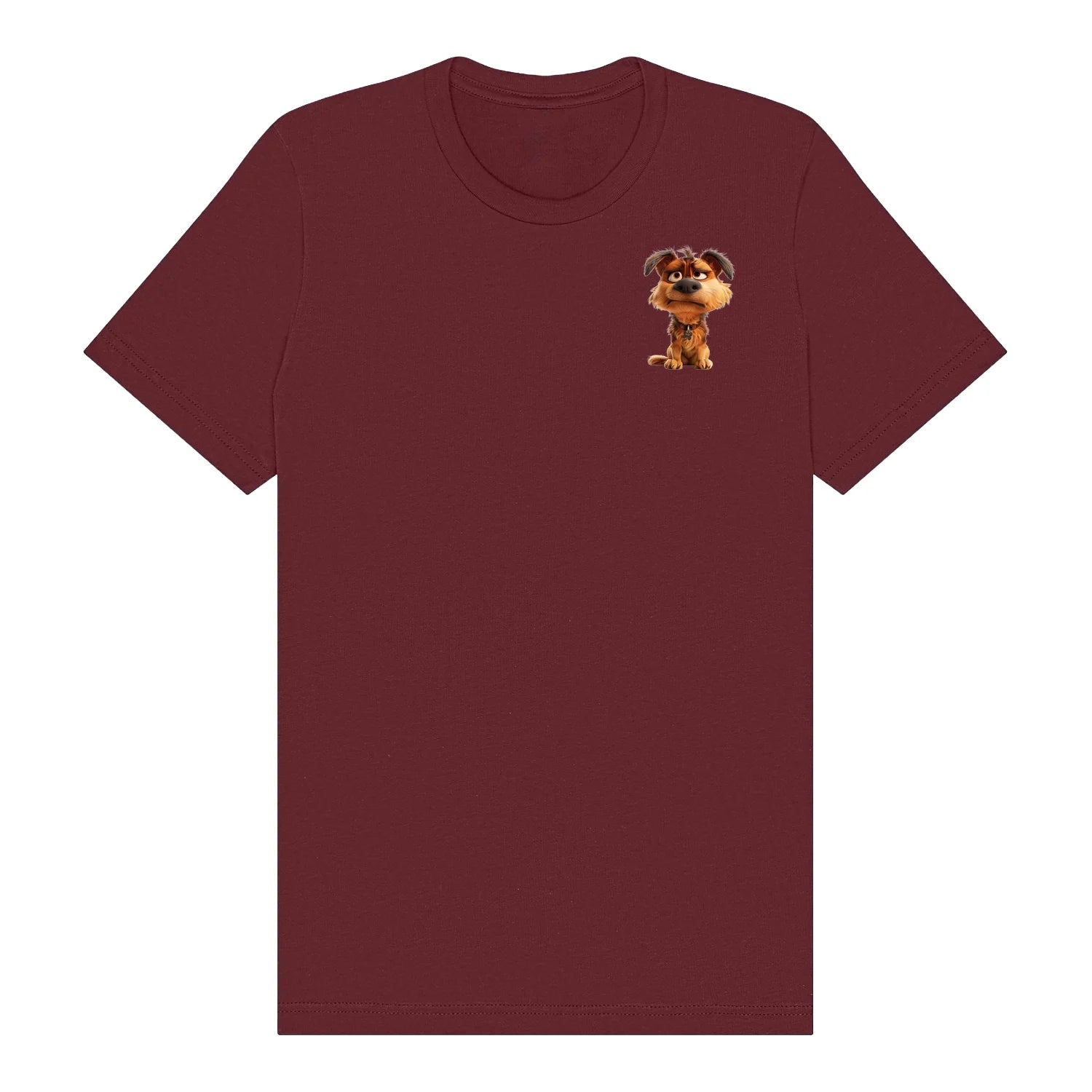 T-shirt Dog graphic 0012 - Maroon