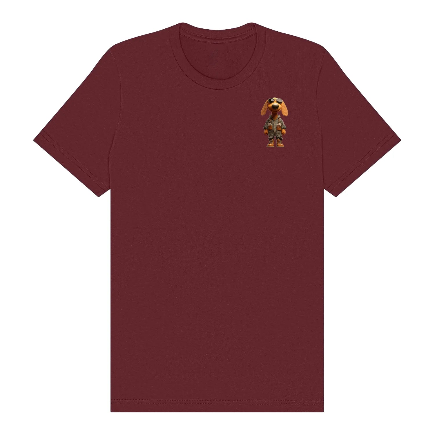 T-shirt Dog graphic 0026 - Maroon