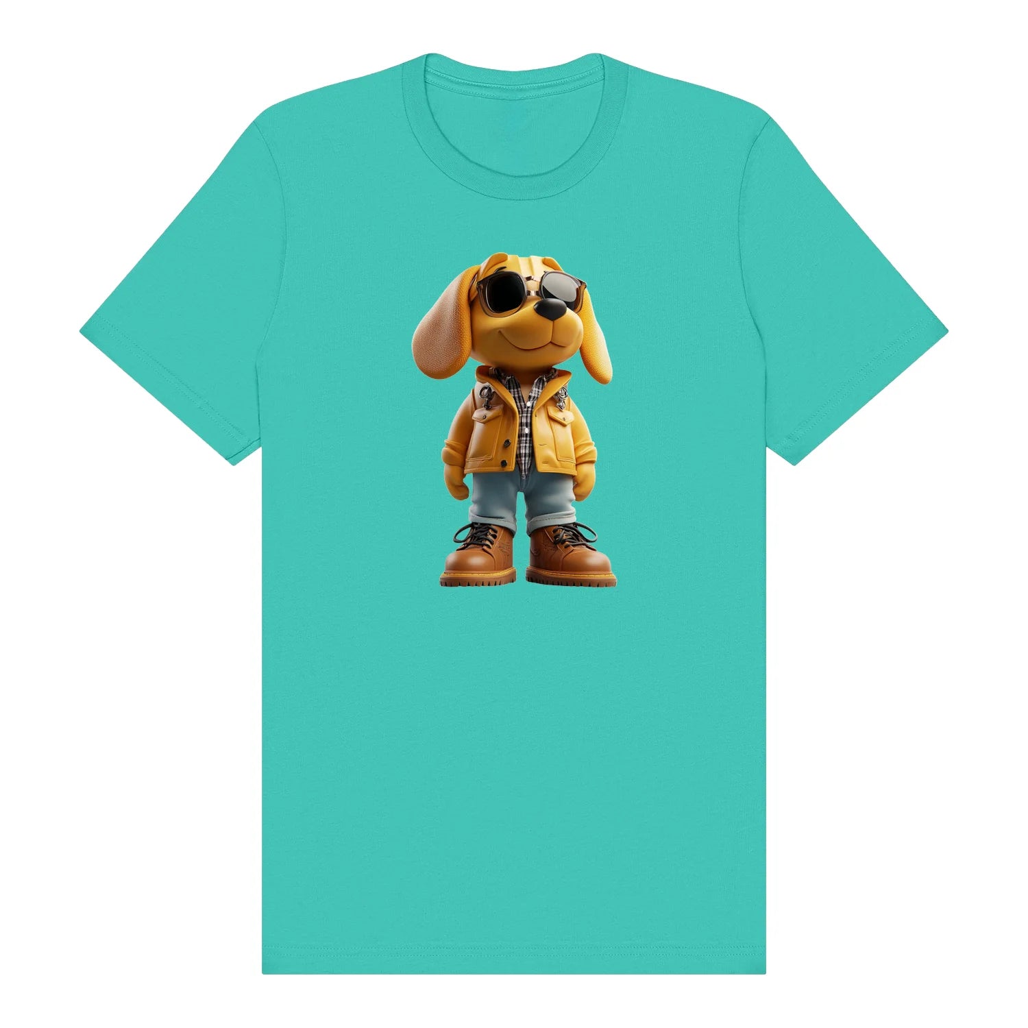 T-shirt Dog graphic 0027 - Teal