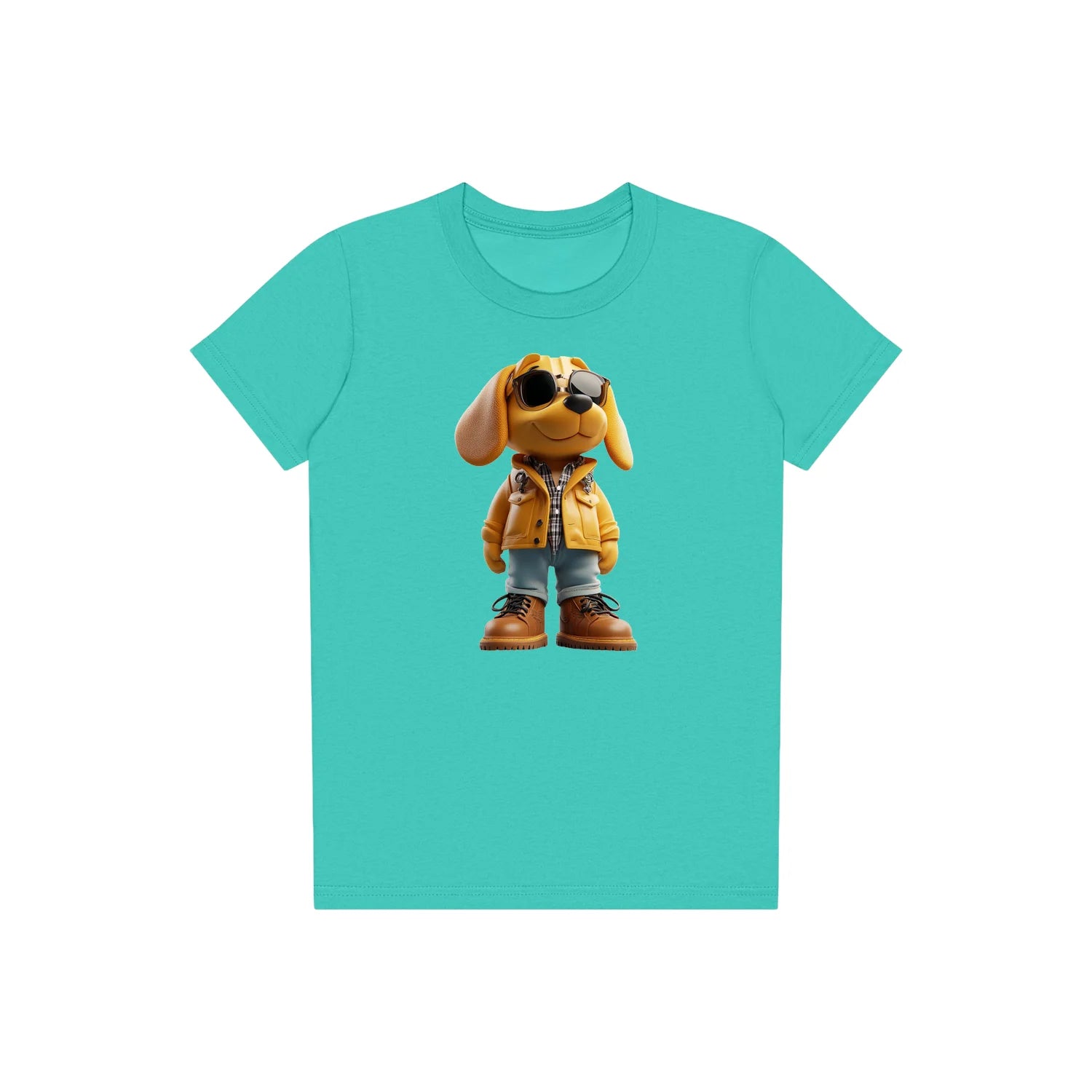T-shirt Dog graphic 0027 - Teal