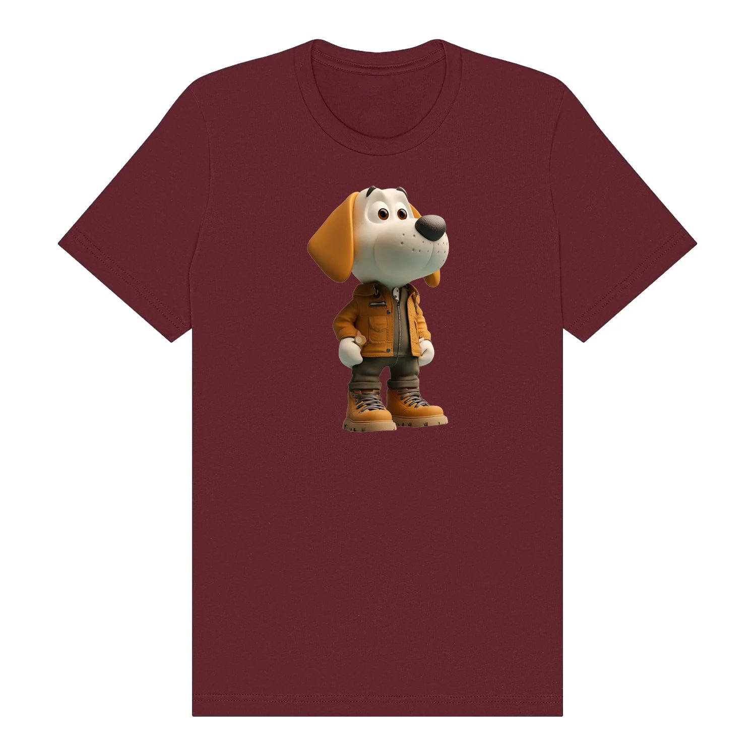 T-shirt Dog graphic 0028 - Maroon