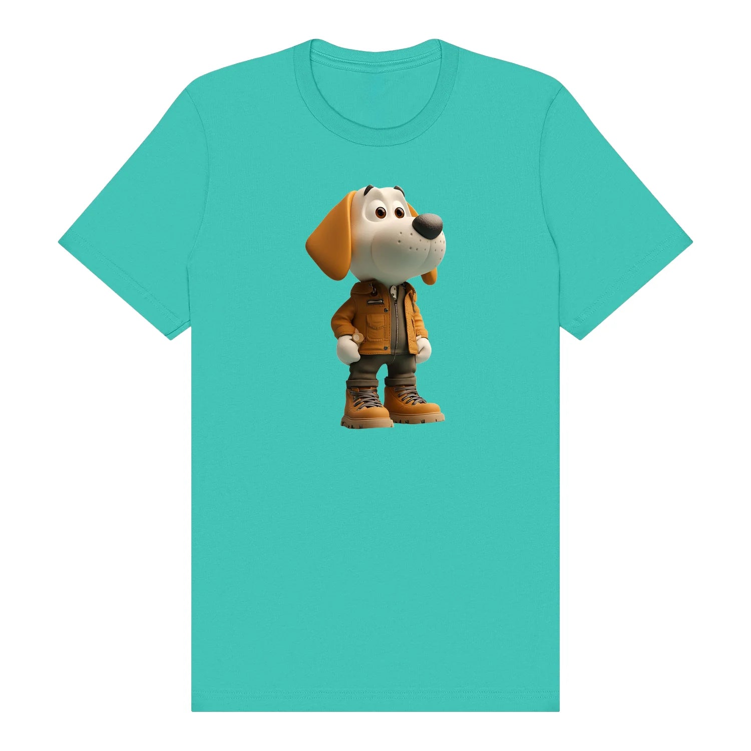 T-shirt Dog graphic 0028 - Teal