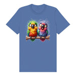 T-shirt Quirky Bird graphic 0001 - Columbia Blue