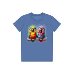 T-shirt Quirky Bird graphic 0001 - Columbia Blue