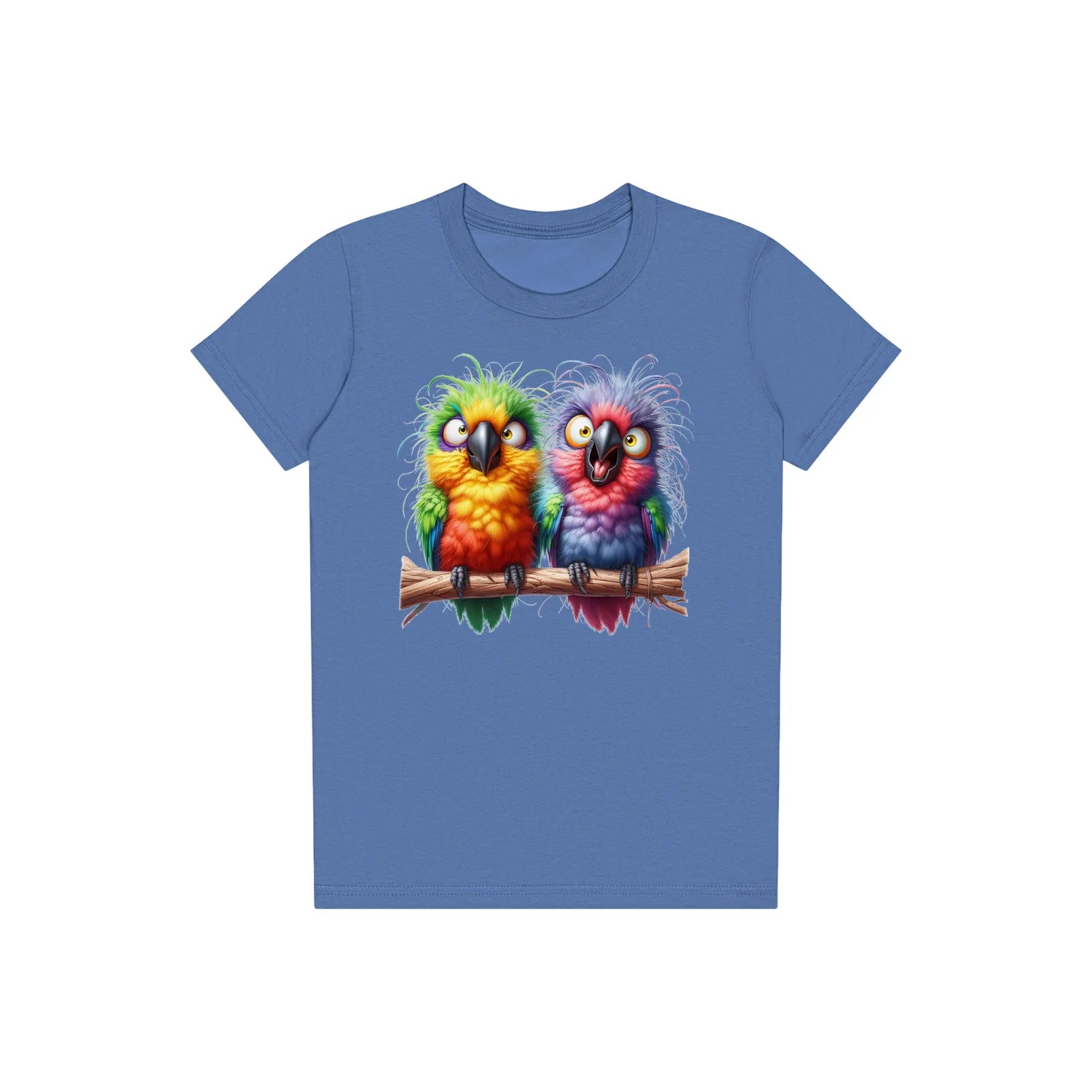 T-shirt Quirky Bird graphic 0001 - Columbia Blue