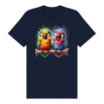 T-shirt Quirky Bird graphic 0001 - Navy
