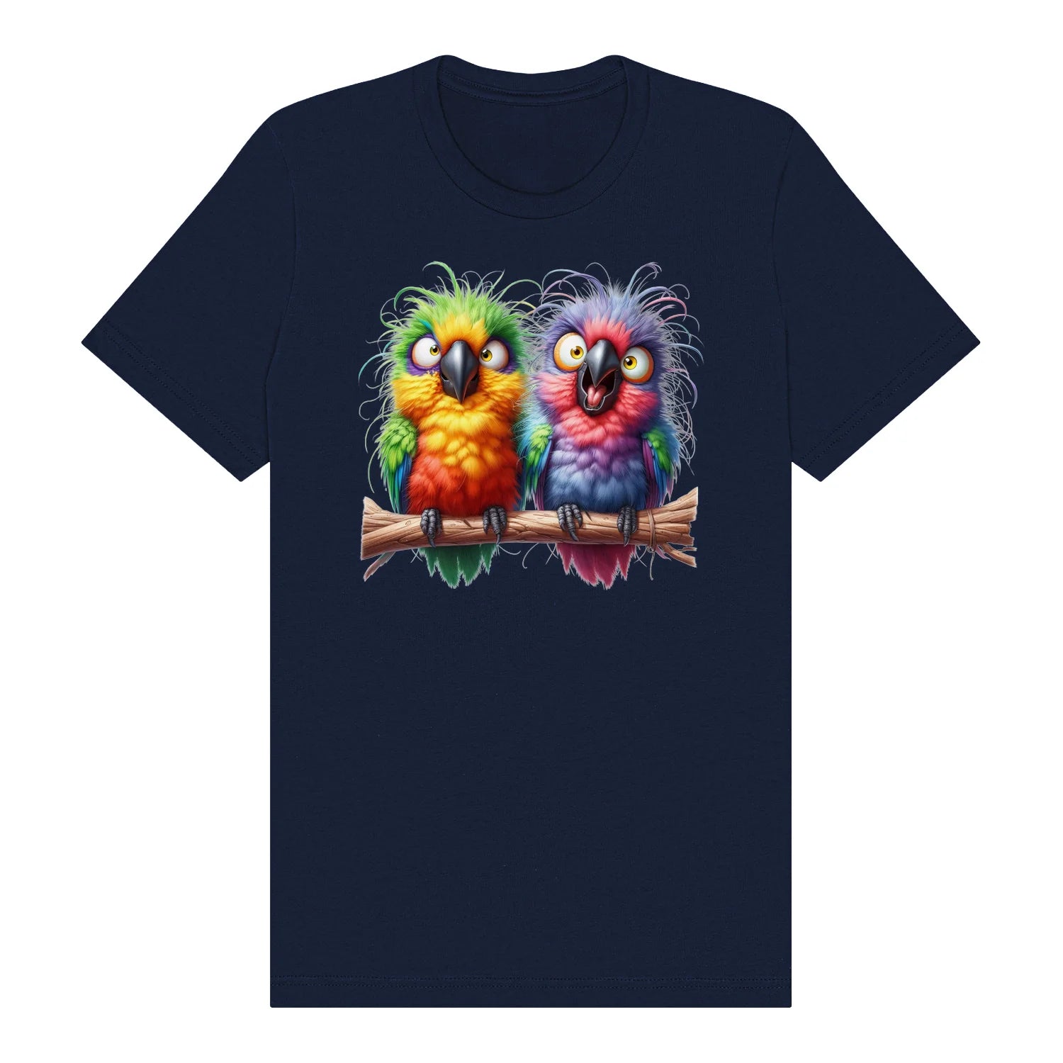 T-shirt Quirky Bird graphic 0001 - Navy