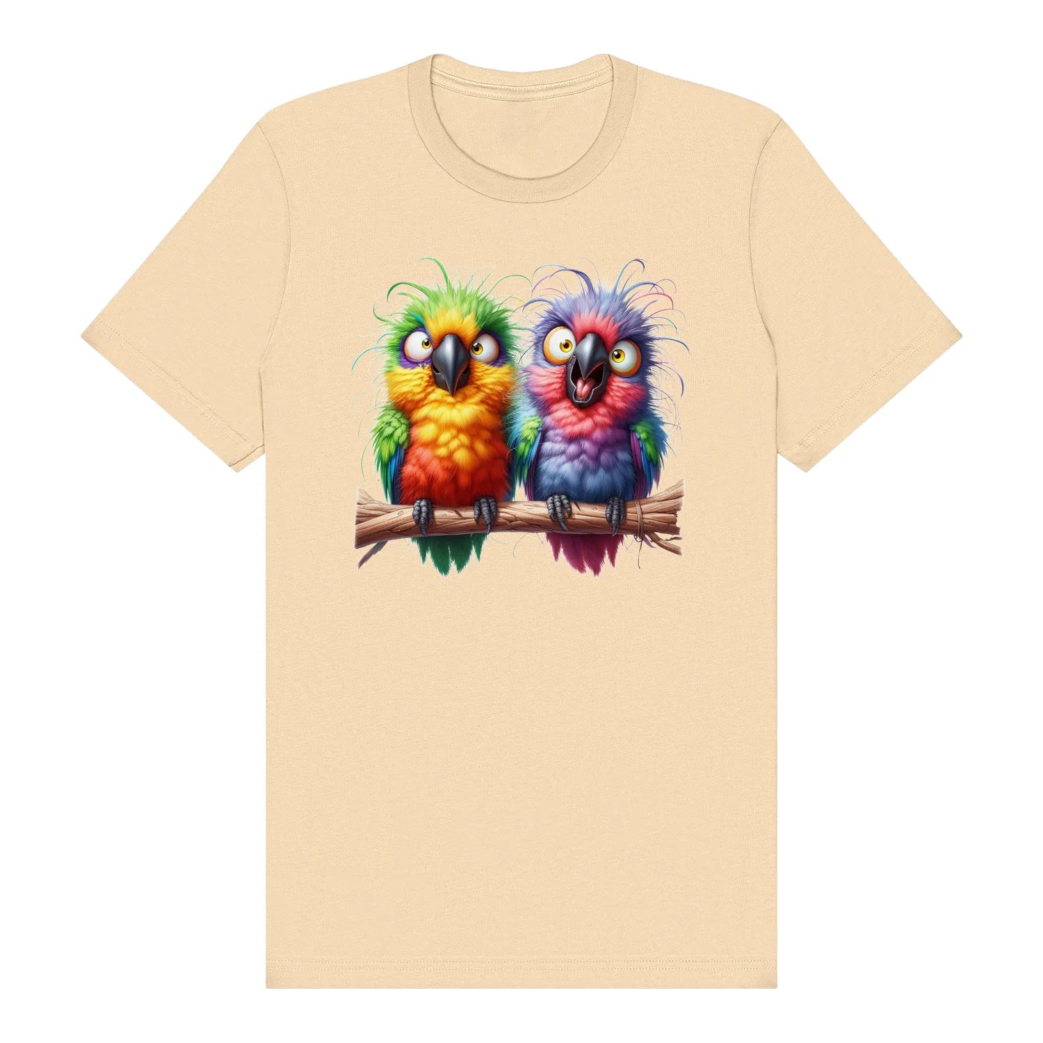 T-shirt Quirky Bird graphic 0001 - Soft Cream