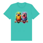 T-shirt Quirky Bird graphic 0001 - Teal