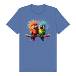 T-shirt Quirky Bird graphic 0002 - Columbia Blue