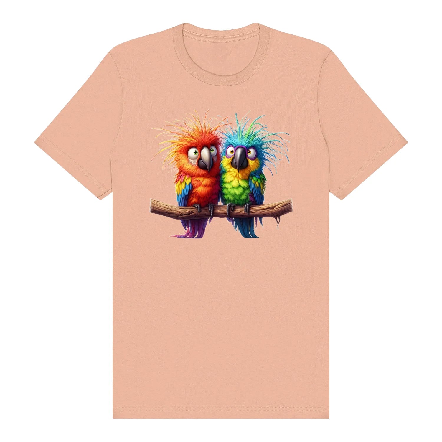 T-shirt Quirky Bird graphic 0002 - Peach