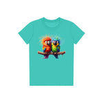 T-shirt Quirky Bird graphic 0002 - Teal