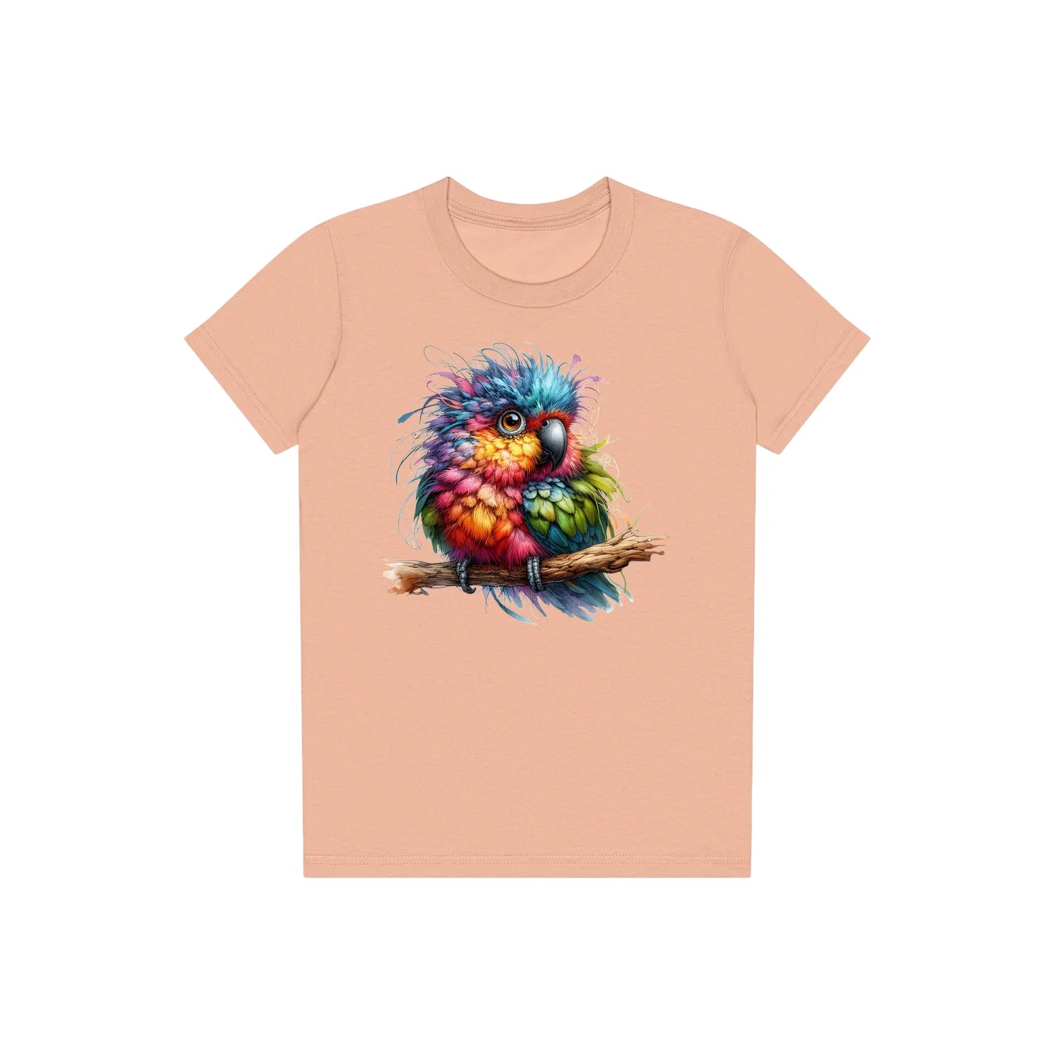 T-shirt Quirky Bird graphic 0003 - Peach