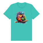 T-shirt Quirky Bird graphic 0003 - Teal