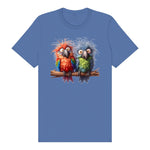 T-shirt Quirky Bird graphic 0004 - Columbia Blue