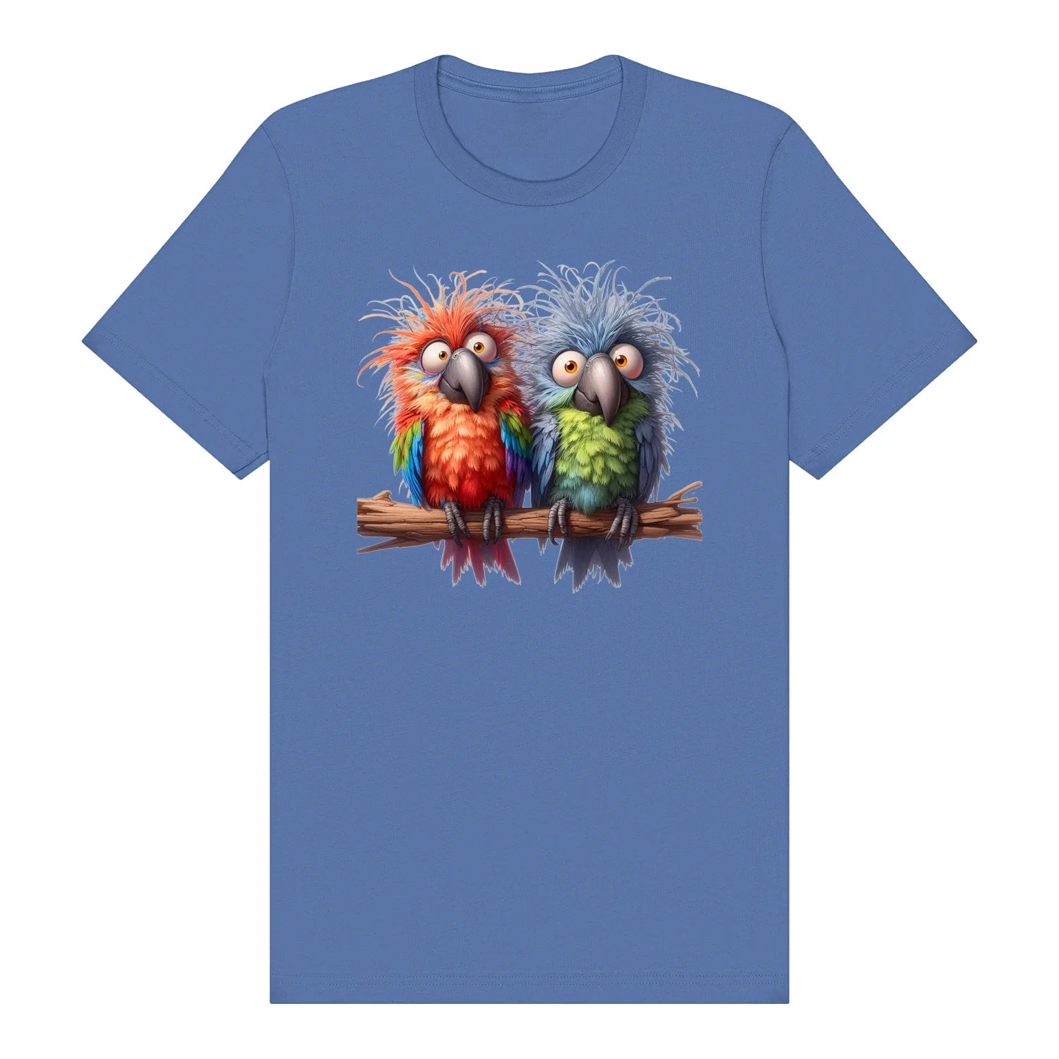 T-shirt Quirky Bird graphic 0004 - Columbia Blue