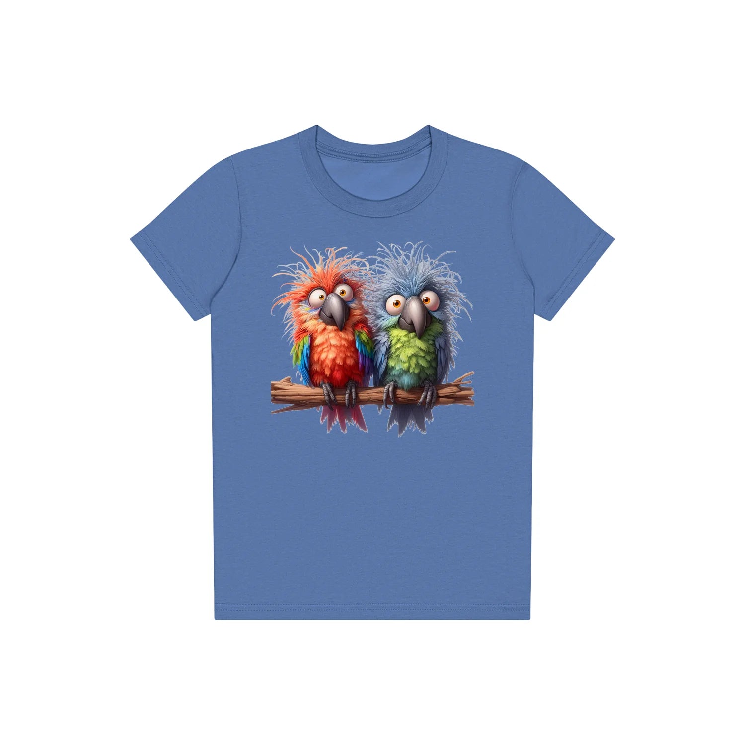 T-shirt Quirky Bird graphic 0004 - Columbia Blue