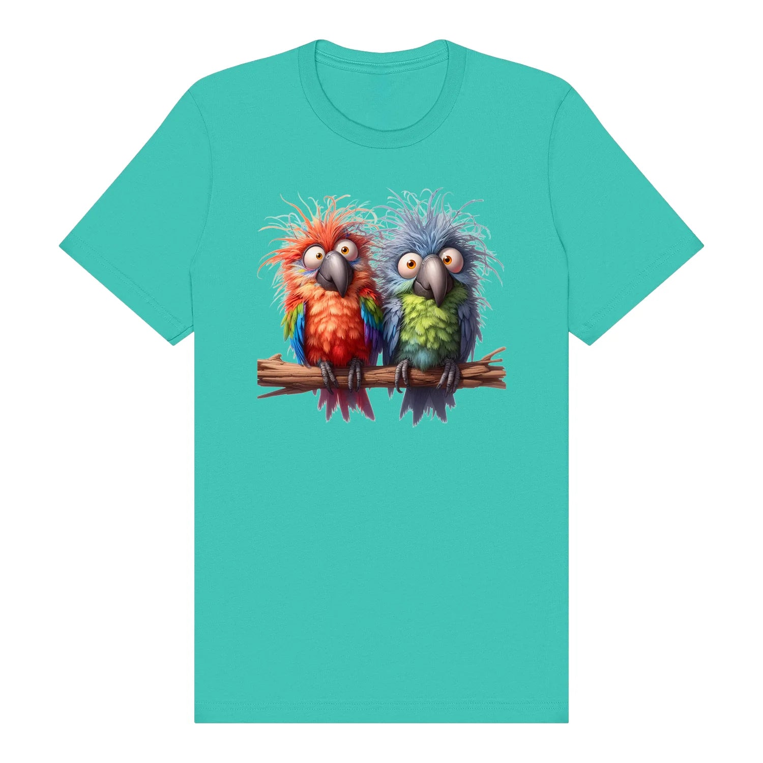T-shirt Quirky Bird graphic 0004 - Teal