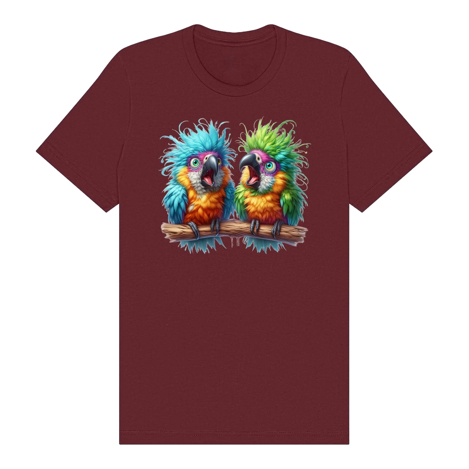T-shirt Quirky Bird graphic 0005 - Maroon