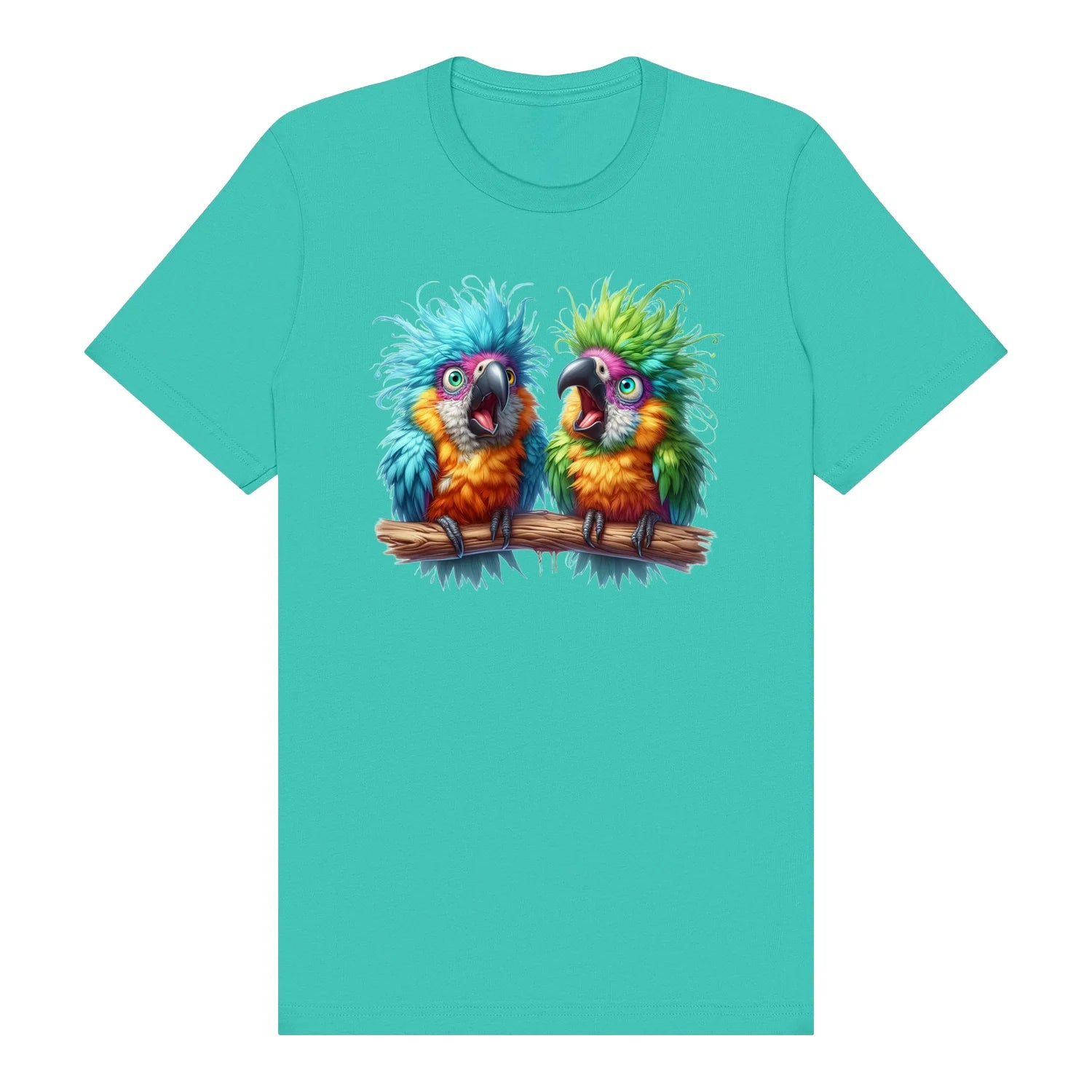 T-shirt Quirky Bird graphic 0005 - Teal