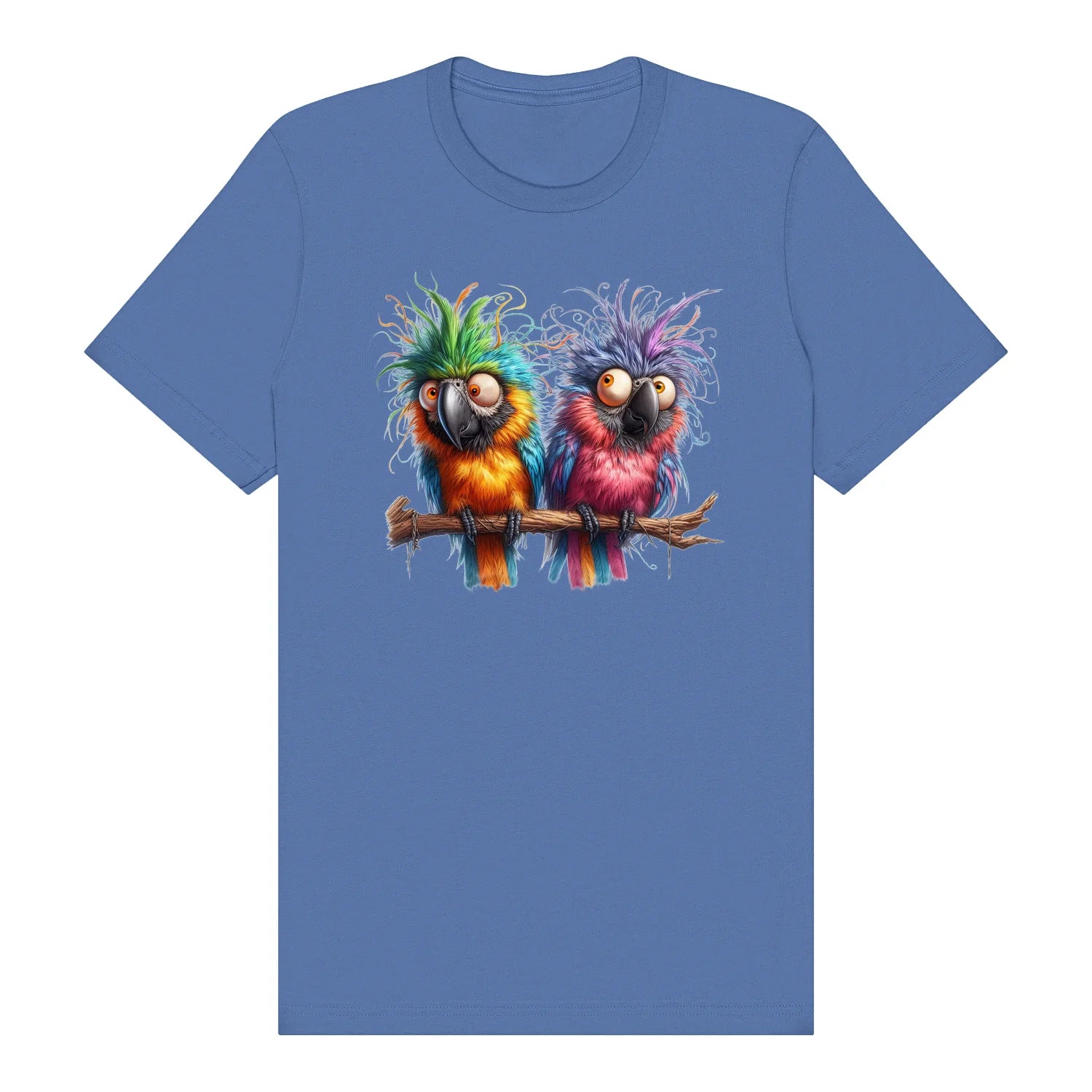 T-shirt Quirky Bird graphic 0006 - Columbia Blue