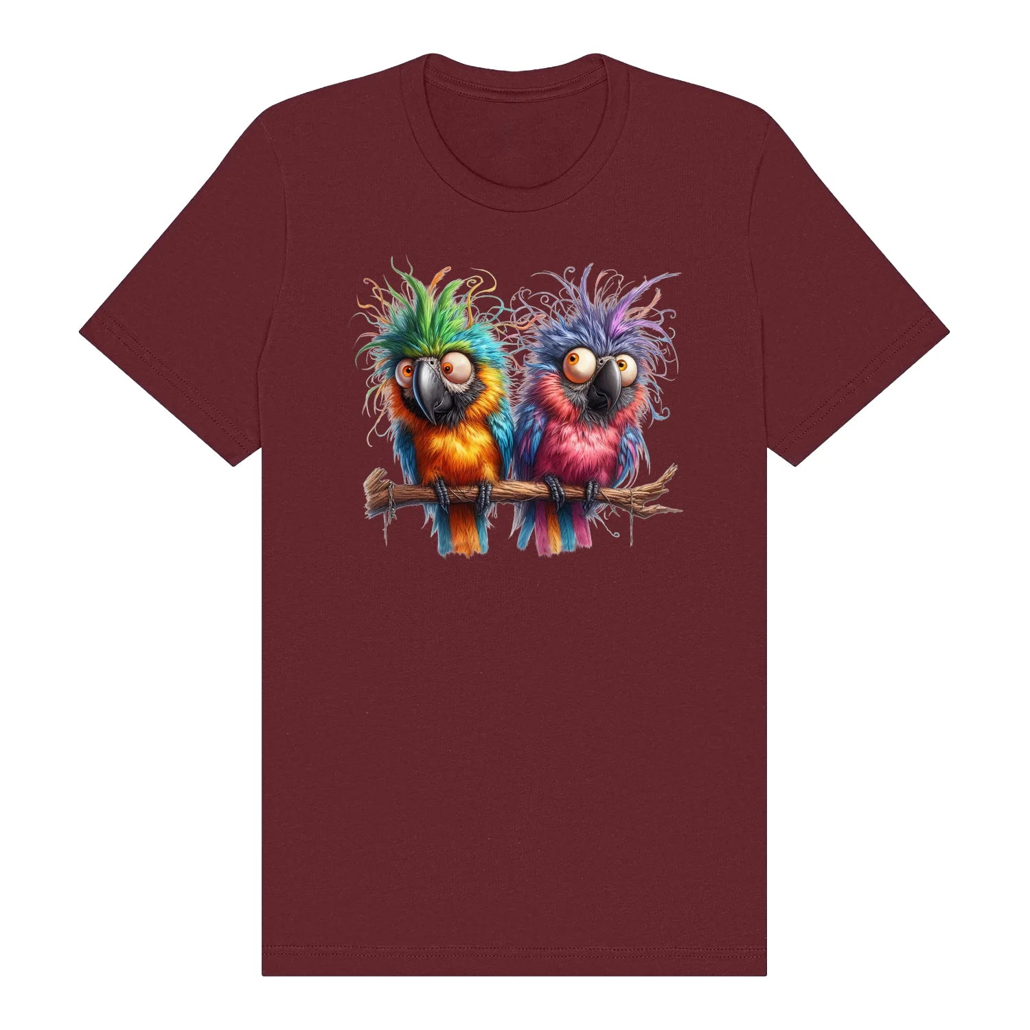 T-shirt Quirky Bird graphic 0006 - Maroon