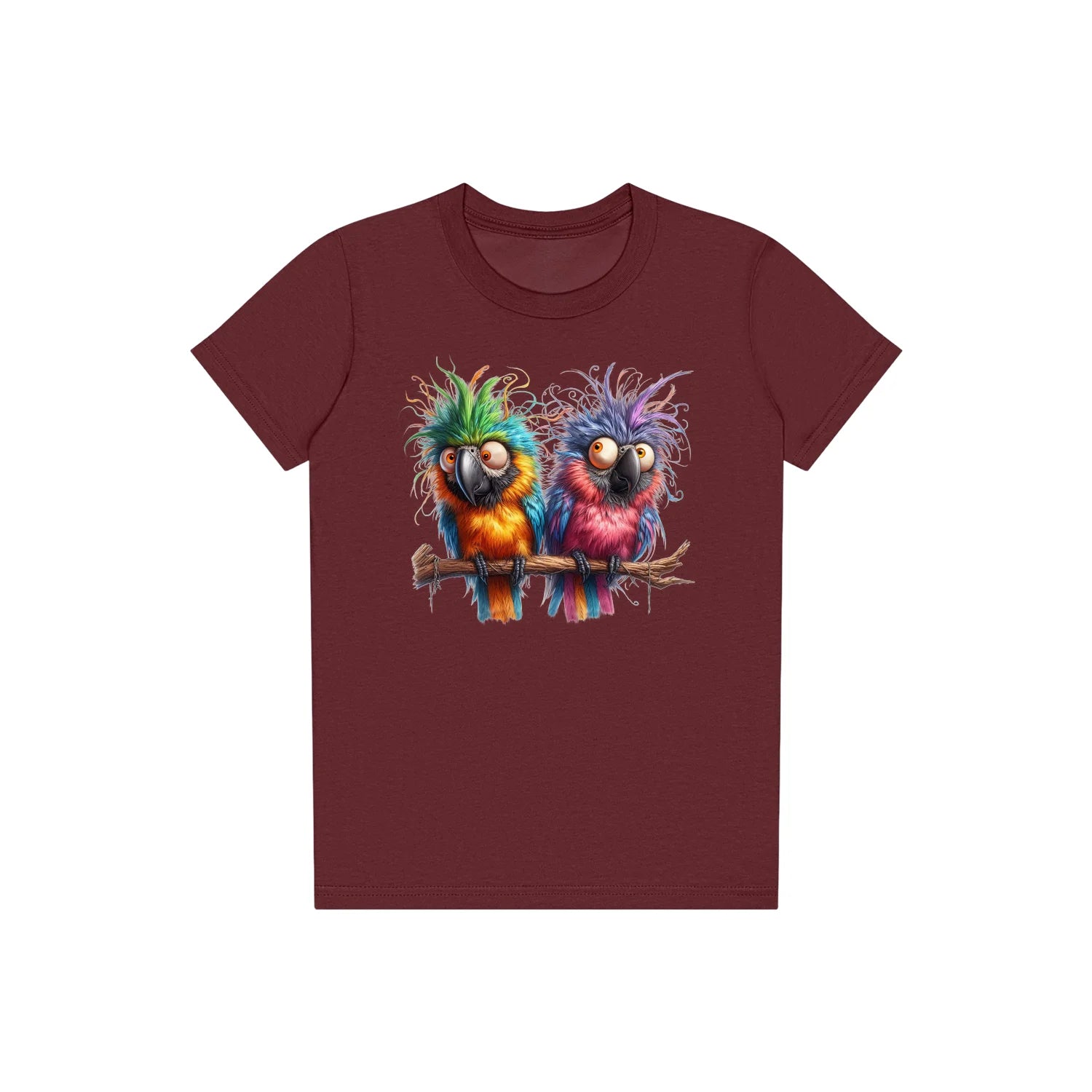 T-shirt Quirky Bird graphic 0006 - Maroon