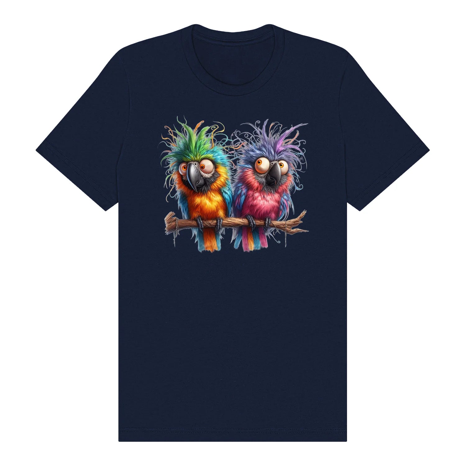 T-shirt Quirky Bird graphic 0006 - Navy